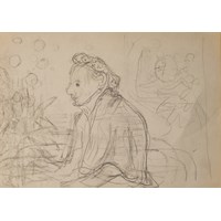 Henriette seated in profile, study for Henriette von Motesiczky with Dog and Flowers