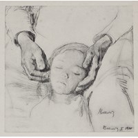 Head of a child in its Mother's Hands (study of the Down trodden)