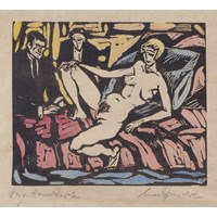Female Nude with Two Men