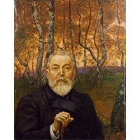 Hans Thoma, Self-portrait in Front of a Birch Forest, 1899. From the collection of the Städel Museum.