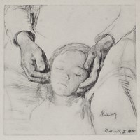 Head of a child in its Mother's Hands (study of the Down trodden)