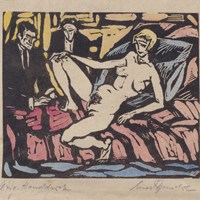 Female Nude with Two Men