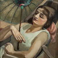 Model with Parasol